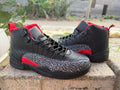 Air Jordan 12 Retro — Leather with Elephant Print & Red Accents