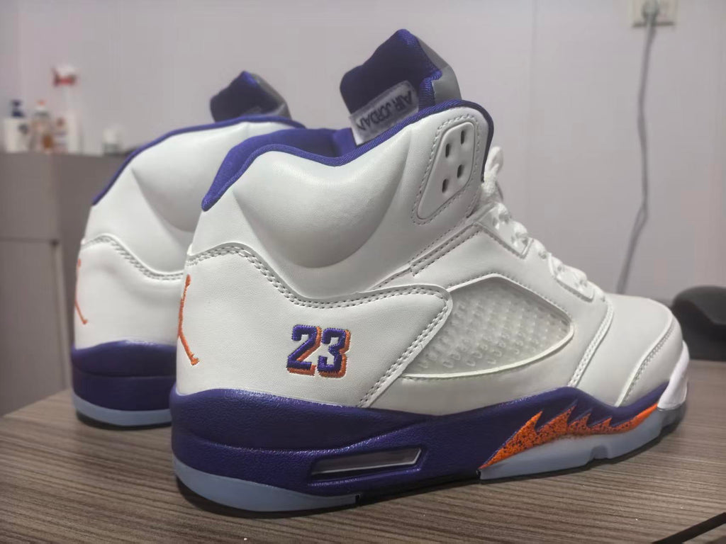 Air Jordan 5 Retro — White & Purple Shark Tooth