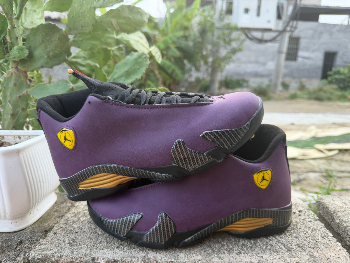 Air Jordan 14 Retro Custom Low-Top Sneaker — Purple Suede