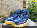 Air Jordan 11-Inspired High-Top Sneaker — Midnight Navy & Yellow