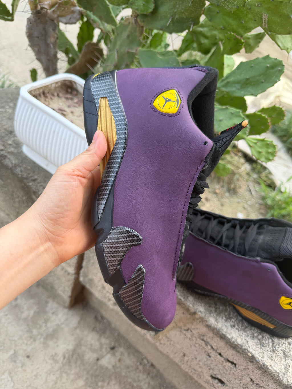 Air Jordan 14 Retro Custom Low-Top Sneaker — Purple Suede