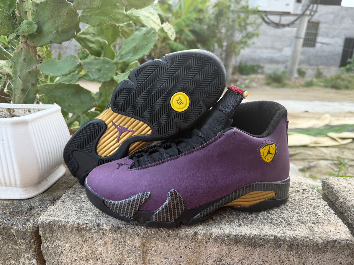 Air Jordan 14 Retro Custom Low-Top Sneaker — Purple Suede